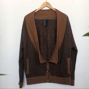 Oversized Chevron Cardigan